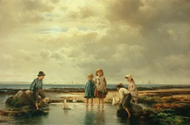 Petits marins, Rockaway Beach (huile sur toile)