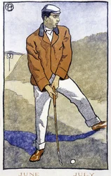 Joueur de golf - dans "Golf Calendar" par Edward Penfield