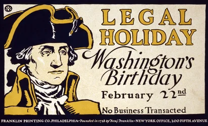 Jour férié légal, anniversaire de Washington, 22 février ; aucune affaire traitée, publié dans les années 1890