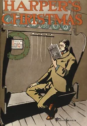 Affiche publicitaire pour Harpers New Monthly Magazine, Noël 1897