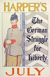 Affiche publicitaire pour Harpers New Monthly Magazine, juillet 1895