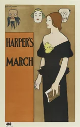 Affiche publicitaire pour le magazine Harpers, mars 1896