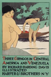 Affiche promouvant Trois Gringos en Amérique Centrale et au Venezuela par Richard Harding Davis