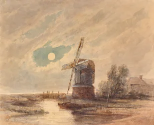 Paysage avec moulin à vent