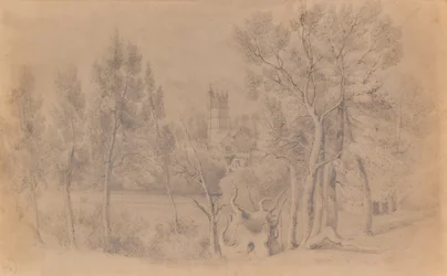 Paysage avec église