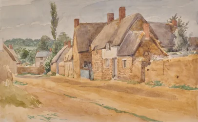 Paysage avec chaumières