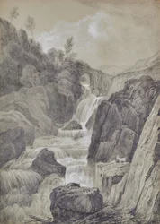 Paysage avec cascades