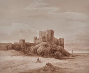 Paysage marin avec château