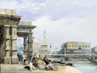 Vue de la Piazzetta et du Palais des Doges depuis la Dogana di Mare, Venise