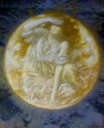 "Lune radieuse" (Radiant Moon) Peinture d