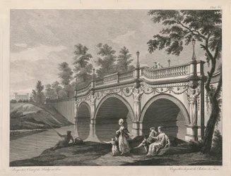 Vue en perspective du pont à Sion