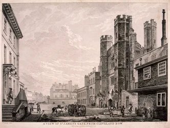 Porte de St James menant au palais de St James, Londres, 1766