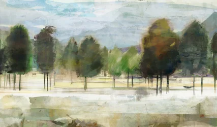 Paysage forestier abstrait