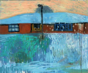 Une maison enneigée en hiver
