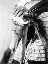 Fille Cheyenne, La Fille de Mauvais Cheval (profil), vers 1905, photo Edward S. Curtis