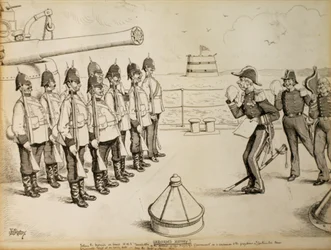 Histoire non enregistrée ! Raconter aux Marines à bord du HMS Taradiddle la détermination du gouvernement de Sa Majesté - comme concession au préjugé des puissances continentales - d