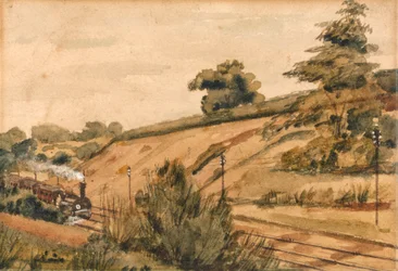 [Paysage avec train]
