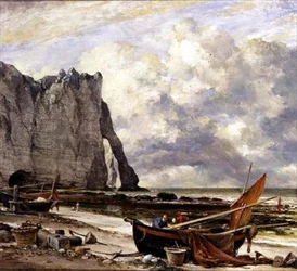 Étretat, plage avec arche