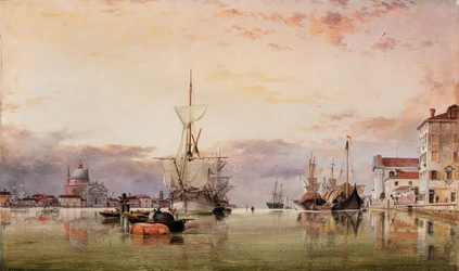 Le Canale della Giudecca avec le Redentore au-delà