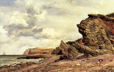 Falaises Triassiques, Blue Anchor, North Somerset, 1866
