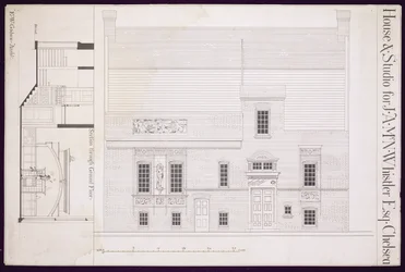 Design pour maison et studio pour J.A.M. Whistler Esq, Chelsea, c.1877-78
