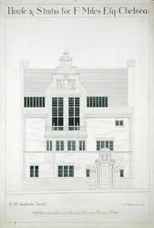 Maison et studio pour F. Miles Esq, Chelsea, gravé par C.P. Edwards
