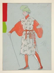 Un gentleman, croquis de costume pour Henry Irving