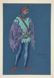 Un héraut, croquis de costume pour Henry Irving