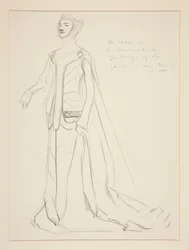 Une Dame, croquis de costume pour Henry Irving
