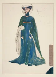 Une dame, croquis de costume pour Henry Irving
