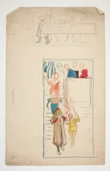 Une procession - illustration non identifiée pour une pièce de théâtre (?)
