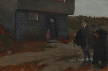 À la porte du cottage (Scène de la Nouvelle-Angleterre du XVIIe siècle)