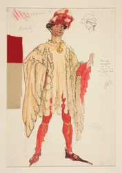 Aumerle, croquis de costume pour Henry Irving