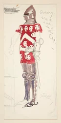 Berkeley, croquis de costume pour Henry Irving