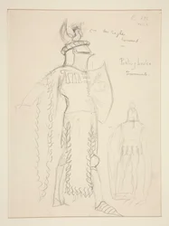Bolingbroke (Scène de tournoi), croquis de costume pour Henry Irving