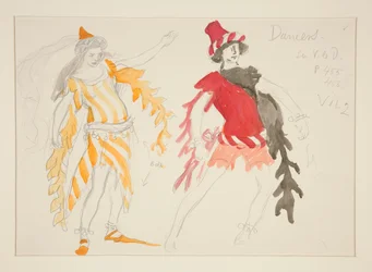 Danseurs, croquis de costume pour Henry Irving