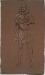 Étude de figure. Homme en costume médiéval