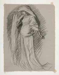 Étude de figure pour le Château des Demoiselles, de La Quête du Saint Graal (une série de quinze peintures pour la Bibliothèque publique de Boston, achevée en 1901)
