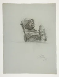 Étude de figure pour le roi Arthur