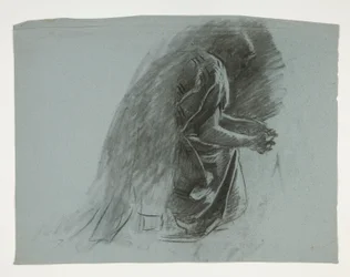 Étude de figure pour Sir Lancelot et Sir Bors équipant Galahad de ses éperons, de La Quête du Saint Graal (deuxième d
