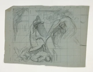 Étude de figure pour les Sept Péchés Capitaux, de La Quête du Saint Graal (une série de quinze peintures pour la Bibliothèque Publique de Boston, achevée en 1901)
