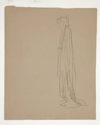 Figure encapuchonnée (recto); Étude d