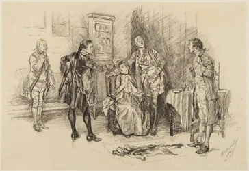 Illustration pour She Stoops to Conquer de Goldsmith : « Avez-vous bien fait, monsieur, de contribuer à me rendre ridicule ? »