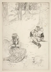 Bouffon et femme, croquis pour The Daffodil Song