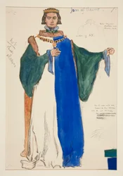 Jean de Gand, croquis de costume pour Henry Irving