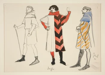 Jongleur et gentilhomme, croquis de costume pour Henry Irving