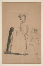 Homme et garçon (recto); Têtes et figures de Chinois (verso)