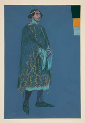 Étude diverse, croquis de costume pour Henry Irving