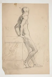 Étude de figure masculine nue, classe de dessin