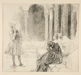 Olivia et Viola, illustration pour Acte I, Scène v, La Nuit des rois